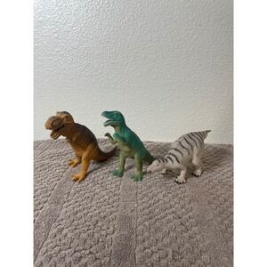 K&M‎ Poly Dinosaur Figures Kids OS Multi Good T-Rex Allosaurus Iguanodon Lot 3